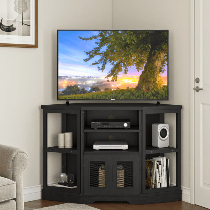 Corner TV Stand with Media Console and Storage Cabinet – Up to 55" TVs - Monsta Online