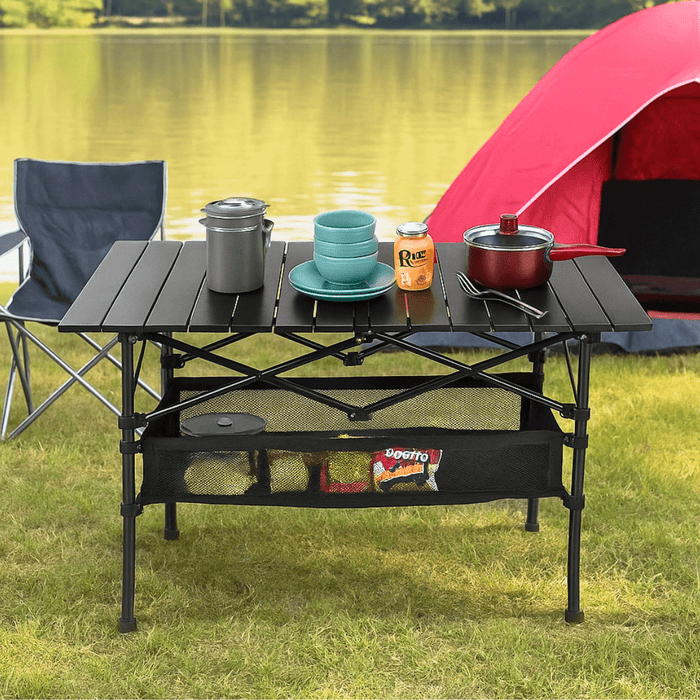 Aluminium 47" Folding Camping Table with Height Adjustment and Picnic Carry Bag - Monsta Online