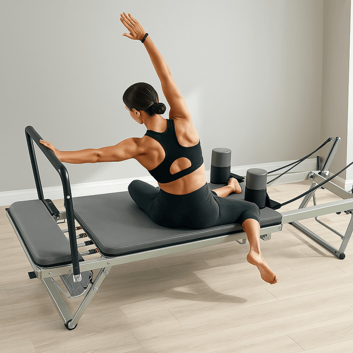 Professional Pilates Reformer Rowing Fitness Machine with Spring Resistance - Monsta Online