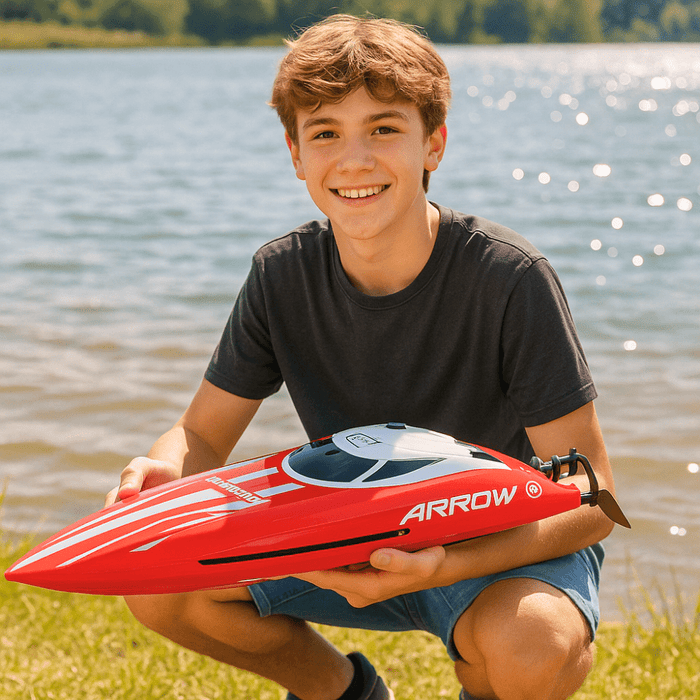 Red Arrow: 30 MPH Brushless High - Speed RC Racing Boat for Adults and Kids - Monsta Online