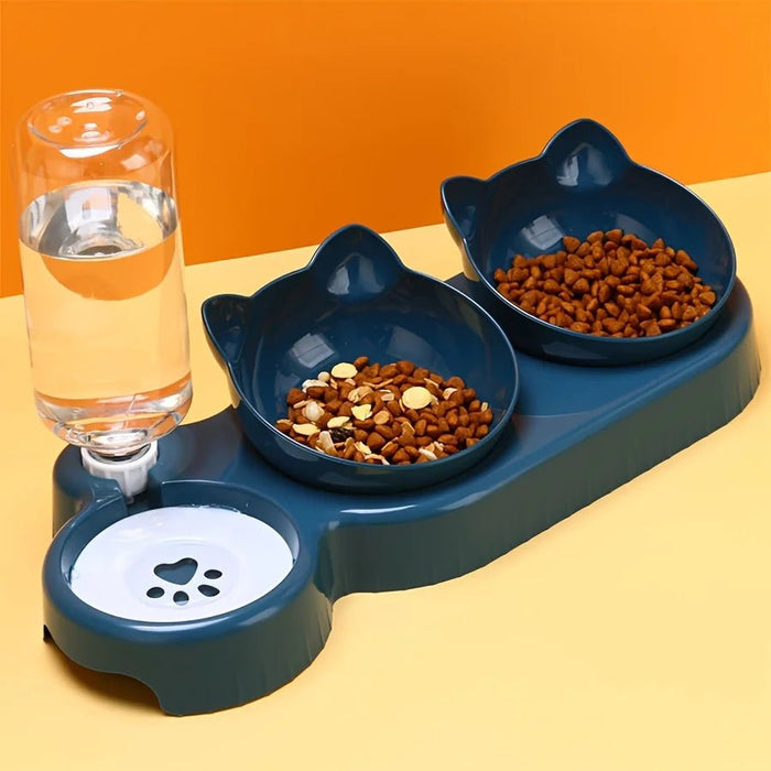 Cute Ear - Design Cat Bowls with Water Dispenser for Stress - Free Feeding - Monsta Online