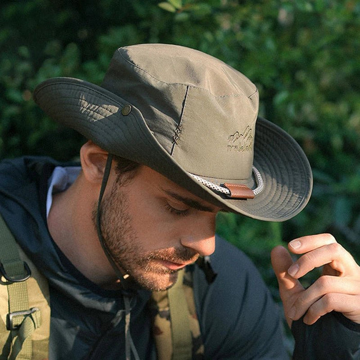 Cowboy - Style UPF 50+ Wide Brim Bucket Sun Hats for Men - Monsta Online