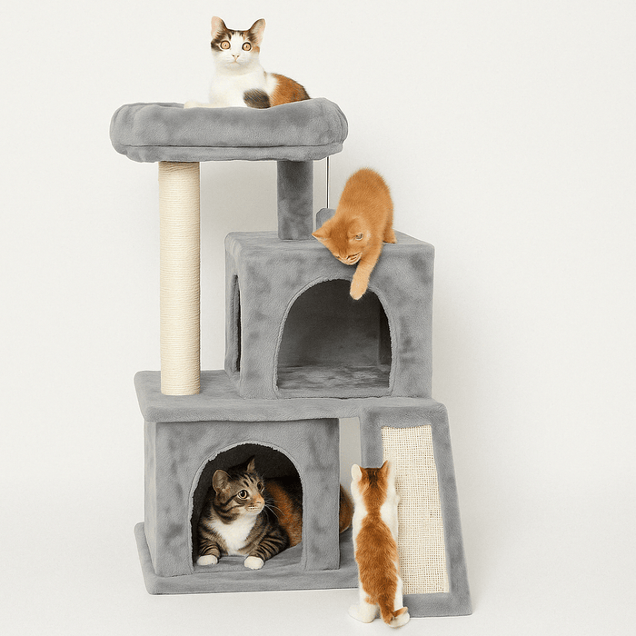 34" Multi - Level Cozy Cat Tree Tower with Scratching Posts and Lounging Perches - Monsta Online
