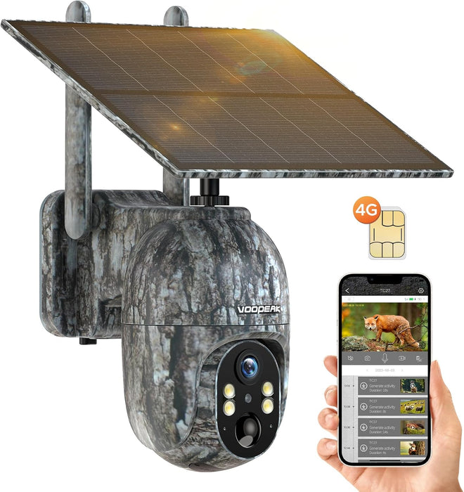 Camouflage Solar Trail Camera 2.5K with Instant Alerts and Night Vision - Monsta Online