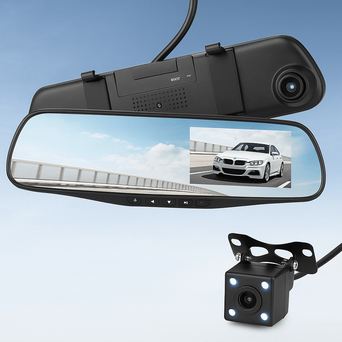 Dual Dashboard Rearview Mirror Camera With 1080P HD Recording - Monsta Online