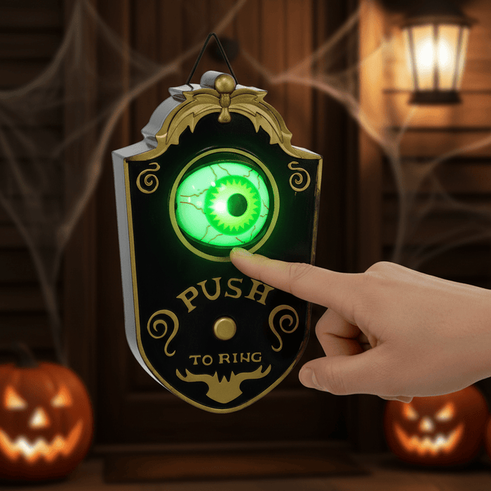 Halloween Animatronic Doorbell – Motion and Sound Activated Prop with Creepy Light - Up Eye and Spooky Sounds - Monsta Online