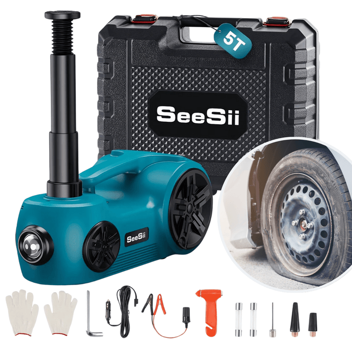 Professional 5 Ton Electric Car Jack Tire Inflator Pump With LED Flashlight - Monsta Online