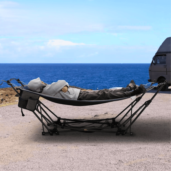 Heavy - Duty Folding Hammock with Sturdy Free - Standing Frame - Monsta Online