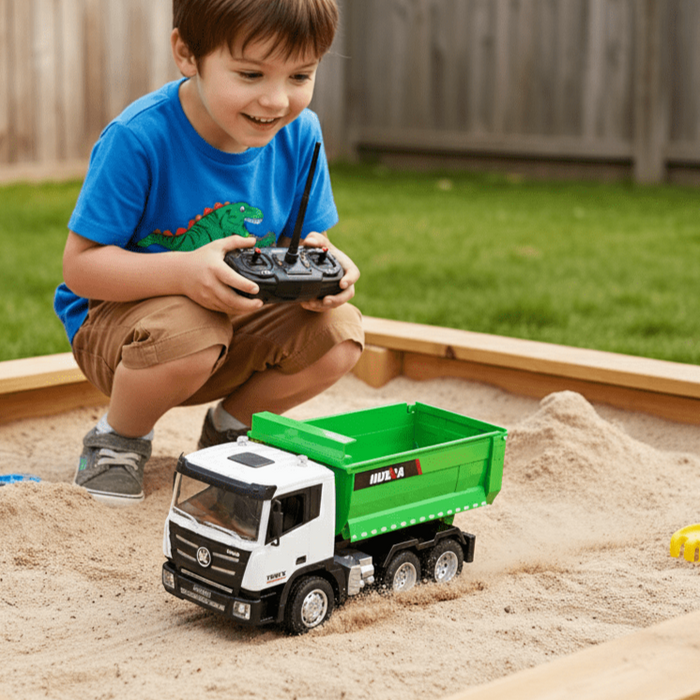 1:18 Scale RC Dump Truck Toy – 9CH Remote Control Construction Vehicle with Dual Batteries - Monsta Online