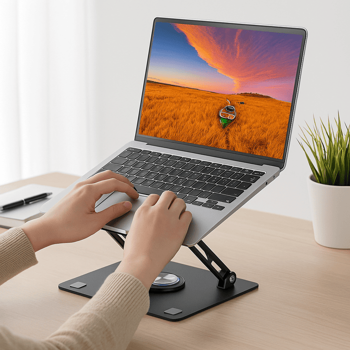 360° Rotating Adjustable Metal Laptop and Tablet Stand for Ergonomic Comfort - Monsta Online