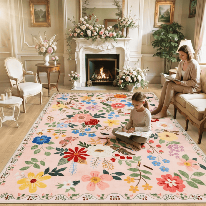 Washable 8'x10' Vintage Boho Area Rug – Soft, Non - Slip, Easy Maintenace and Long Lasting - Monsta Online