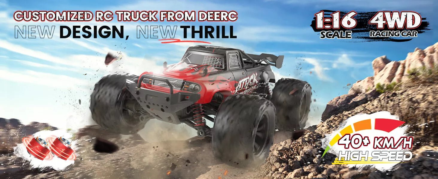 Thunder 1/16 High - Speed RC Racing Monster Truck - Waterproof Off - Road Buggy - Monsta Online