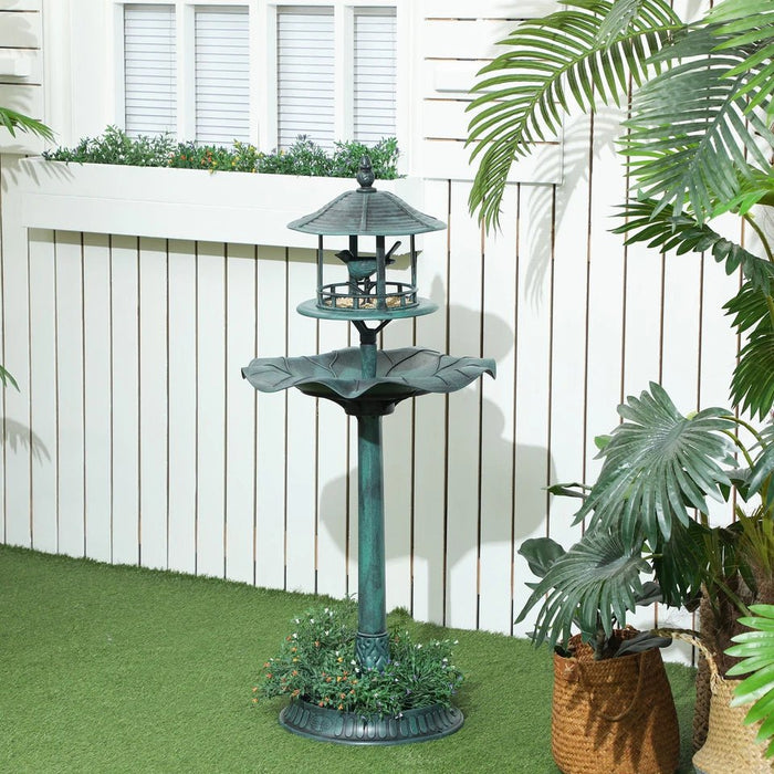 Elegant 3 - in - 1 Bird Bath with Feeder and Planter for a Charming Garden - Monsta Online