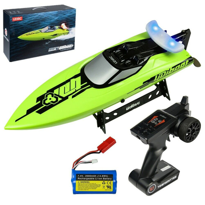 Brushless 25MPH High - Speed RC Racing Boat With LED Light - Monsta Online