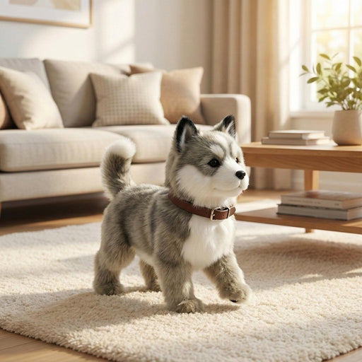 Interactive Walking Husky Puppy Toy – Realistic Barking, Tail Wagging & Lifelike Movement - Monsta Online