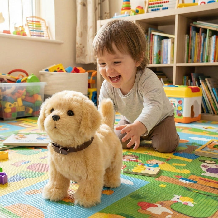 Interactive Robot Puppy Toy – Lifelike Golden Retriever That Walks, Barks & Wags - Monsta Online
