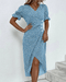 Vesper Wrap Midi Dress – Women's Faux - Wrap Flutter Sleeve Midi Dress - Monsta Online
