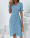 Vesper Wrap Midi Dress – Women's Faux - Wrap Flutter Sleeve Midi Dress - Monsta Online