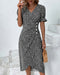 Vesper Wrap Midi Dress – Women's Faux - Wrap Flutter Sleeve Midi Dress - Monsta Online