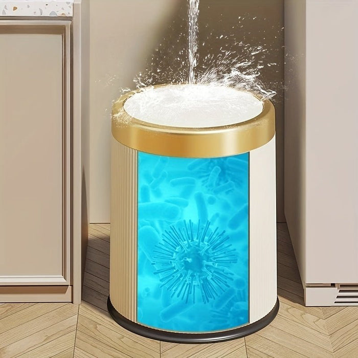 Oval Press - Top Trash Can – Luxury Gold - Accent Waste Bin with Dual Inner Buckets & Odour Seal - Monsta Online