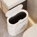 Marble Pattern Trash Can with Lid – Elegant Odor - Resistant Bin for Bathroom & Kitchen - Monsta Online