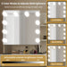 Large White Makeup Vanity with 10 Bulb Mirror, Storage Drawers and Charging Station - Monsta Online