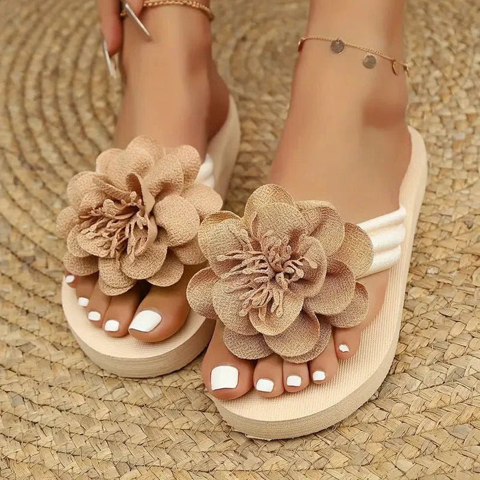 Amara Floral Slide Sandals for Women – Cushioned Mid - Heel Slip - On for Everyday Comfort & Style - Monsta Online
