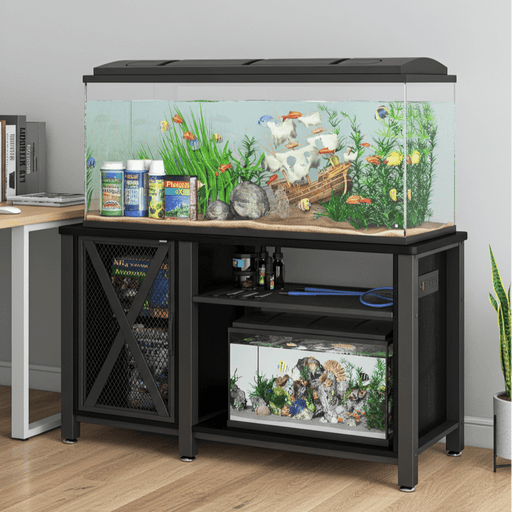Premium 75 Gallon Metal Fish Tank Stand with Built - In Power Outlet - Monsta Online