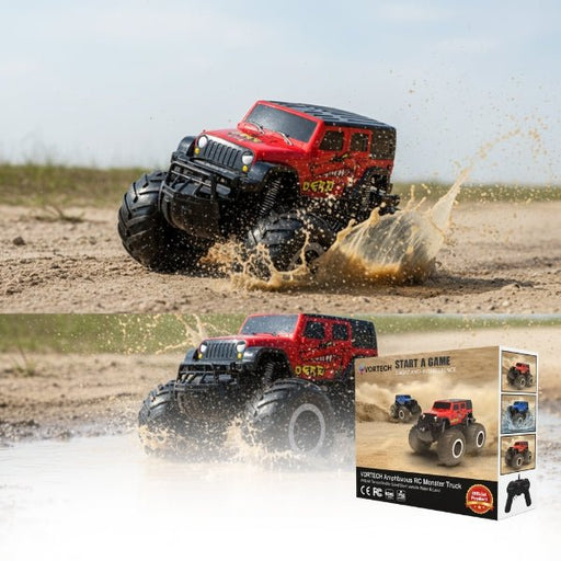Ultimate 4WD Amphibious Monster Truck - Large Rechargeable Stunt Car For Kids - Monsta Online