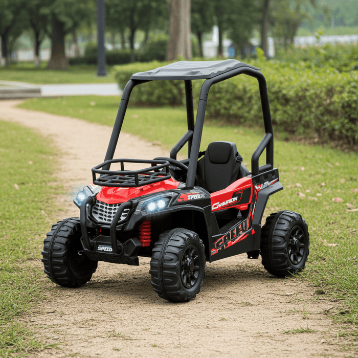 12V Electric Dual Motor UTV Ride - On Truck with Music Headlights and Suspension - Monsta Online
