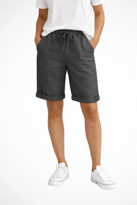 Aveline Linen Capri Pants – Women's Relaxed Fit Linen Blend Capri Pants - Monsta Online