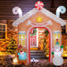 10FT Prelit Inflatable Gingerbread House Archway with Snowman and LED Lights - Outdoor Christmas Decoration - Monsta Online