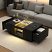 40" Modern LED Coffee Table with Hidden Storage Drawers and Charging Station - Monsta Online