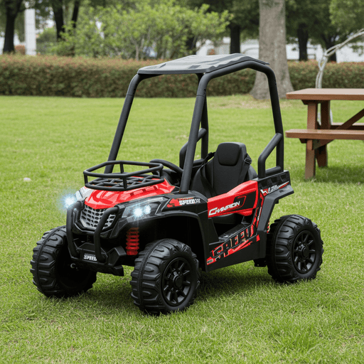 12V Electric Dual Motor UTV Ride - On Truck with Music Headlights and Suspension - Monsta Online