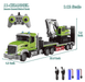 1:12 Scale RC Semi - Trailer Flatbed Truck with Excavator Radio Controled Toy Set for Kids with Dual Batteries - Monsta Online
