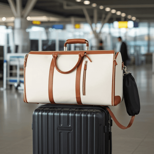 Premium Convertible PU Leather Garment Duffel Travel Bag - Monsta Online
