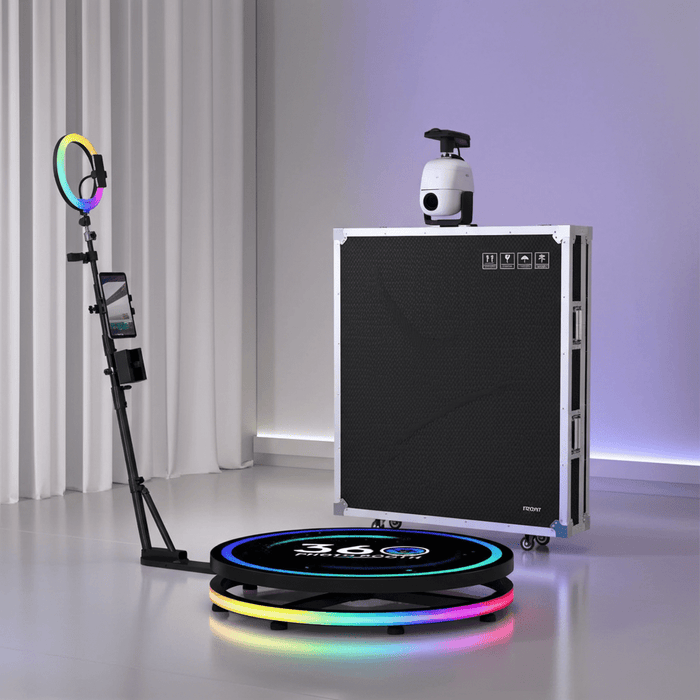 Deluxe 360 Photo Booth Machine with App Control and Flight Case - Monsta Online