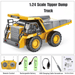 1:24 Scale 9CH Remote Control Tipper Dump Truck - 2.4GHz Construction Toy for Kids with Dual Batteries - Monsta Online