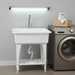 Multi Purpose Utility Laundry Sink with Stainless Steel Faucet and Removable Drainboard - Monsta Online