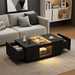 40" Modern LED Coffee Table with Hidden Storage Drawers and Charging Station - Monsta Online