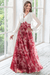 Valentina Floral Maxi Dress – Women's V Neck Balloon Sleeve Printed Wedding Guest Dress - Monsta Online