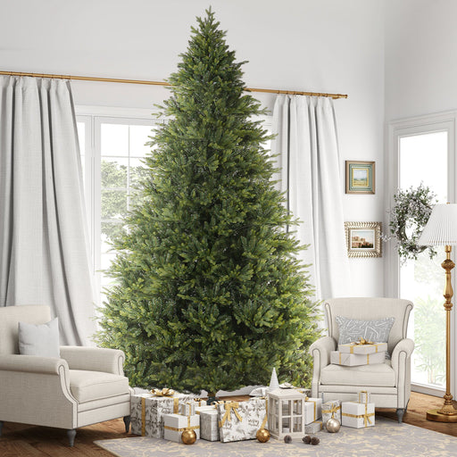 12FT Hinged Artificial Christmas Tree — 8410 Tips, Unlit, Full Realistic, Foldable Metal Stand - Monsta Online