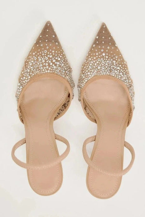 Ingrid Crystal Heels – Sparkling Rhinestone Slingback Pumps for Women, Elegant & Glamorous - Monsta Online