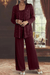 Miriam Sequin Lace Trouser Suit – Women's 3 - Piece Wide Leg Wedding Guest Suit - Monsta Online