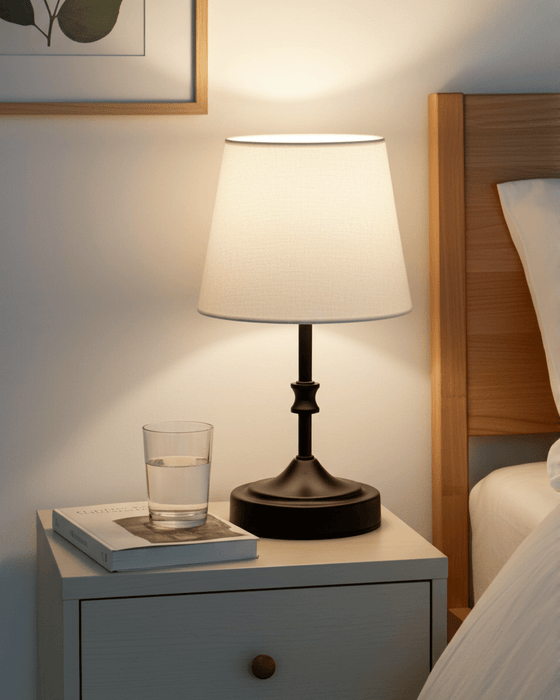 Cordless Rechargeable Table Lamp with Fabric Shade - 3 Dimmable Brightness Levels - Monsta Online