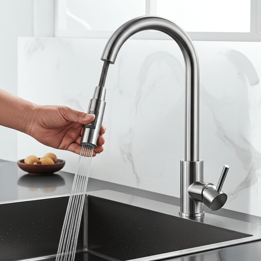 Ergonomic Single - Handle Pull - Down Kitchen Faucet with Pull Down Sprayer - Monsta Online