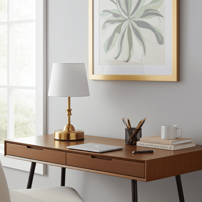 Cordless Rechargeable Table Lamp - Gold Finish with Dimmable 3 Brightness Levels - Monsta Online