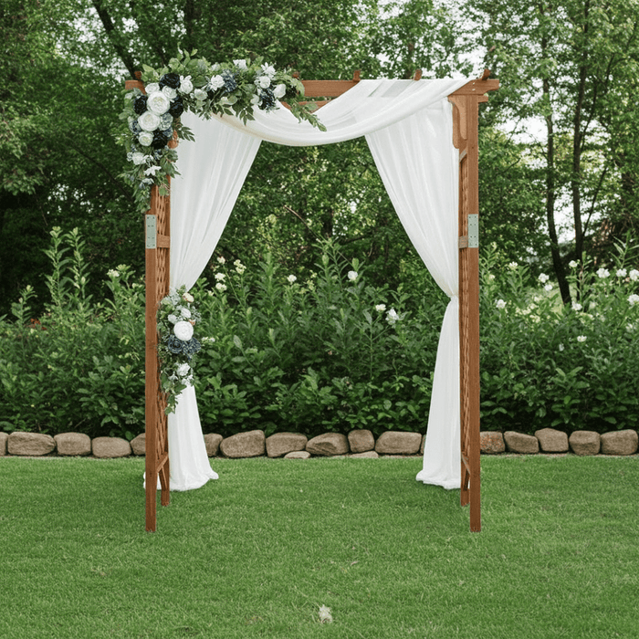 7FT Wooden Garden Arch Arbor Trellis Pergola – Outdoor Wooden Patio - Monsta Online