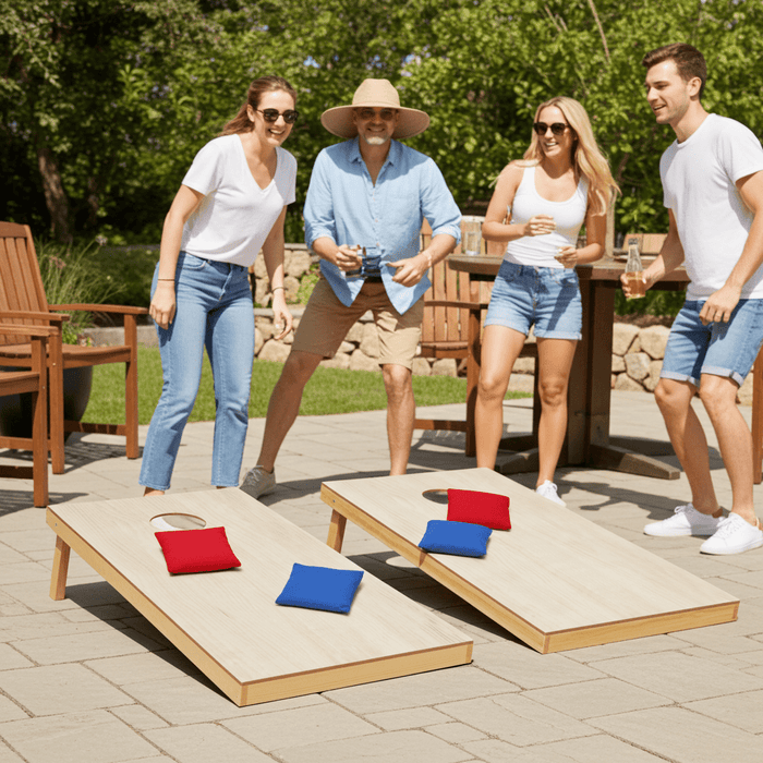 Solid - Wood 4x2FT Regulation Size Cornhole Set with 8 Toss Bean Bags - Monsta Online