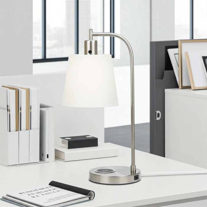 Elegant 20" Bedside Table Lamp with Wireless Charging and USB Port - Monsta Online
